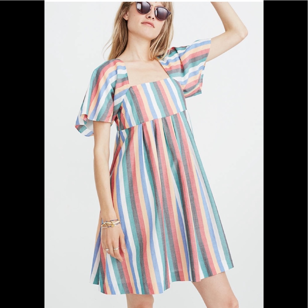 ‼️NWT Madewell Mini Dress in Festival Stripe‼️ - Picture 2 of 5